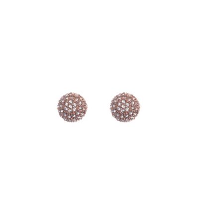 Rose gold fireball crystal stud earrings